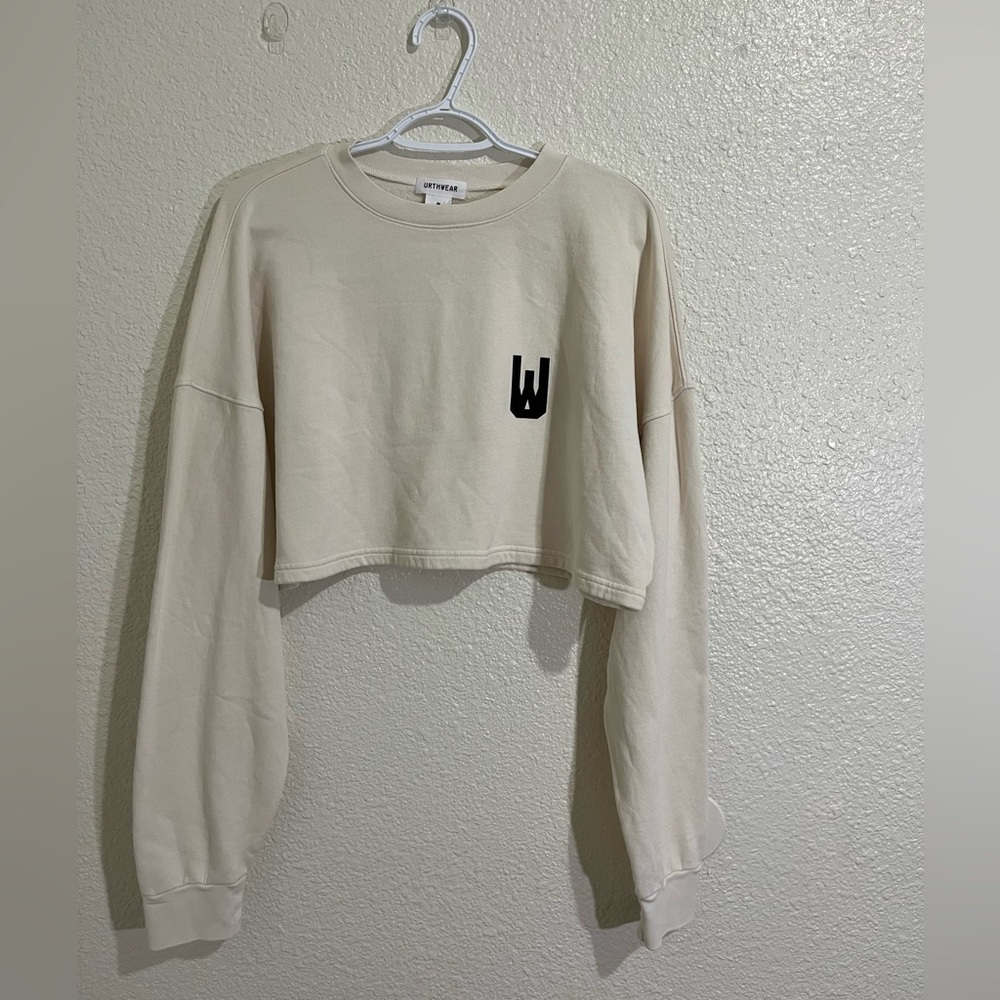 Urthwear Women's Cream Cropped Sweatshirt